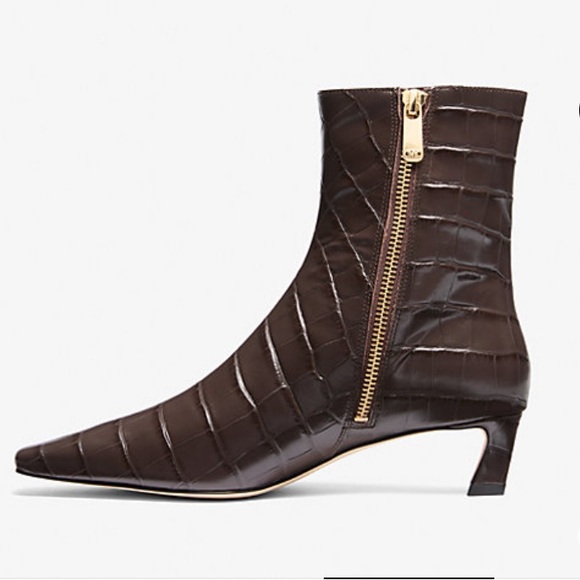 Michael Kors Cosmo Kitten Leather Bootie in Chocolate - Picture 2 of 15